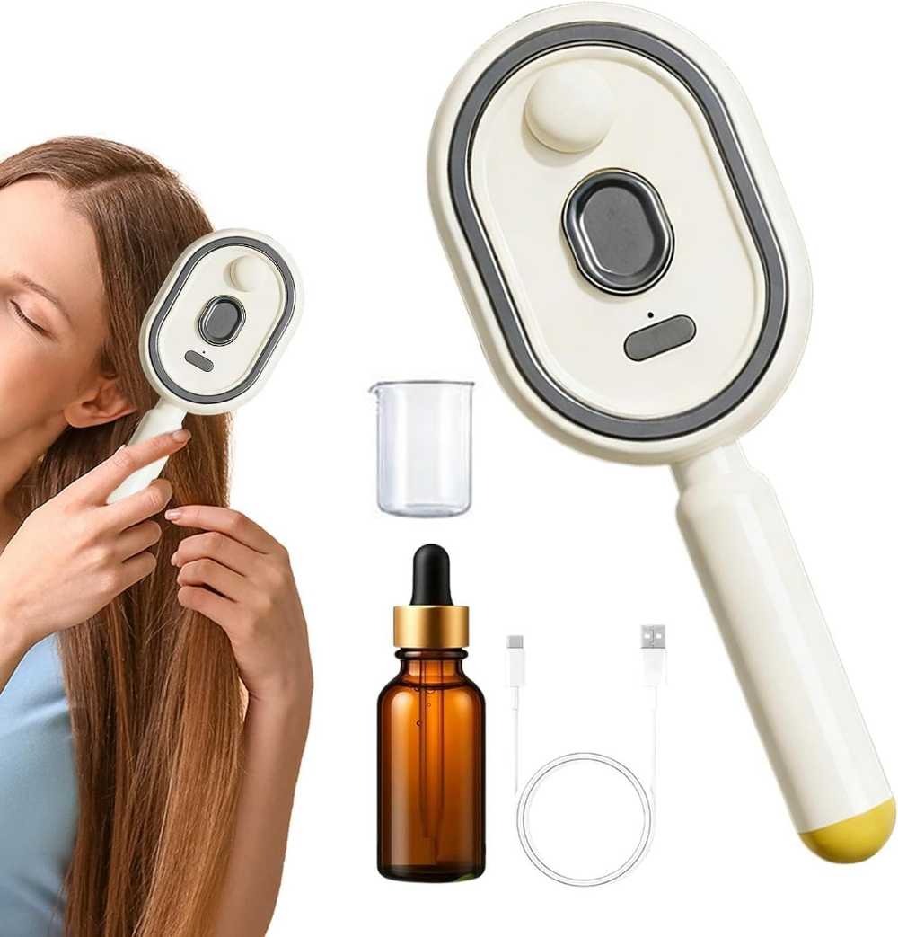 Electric Air Cushion Detangling Comb – Nano Mist Hydrating Hair Brush
