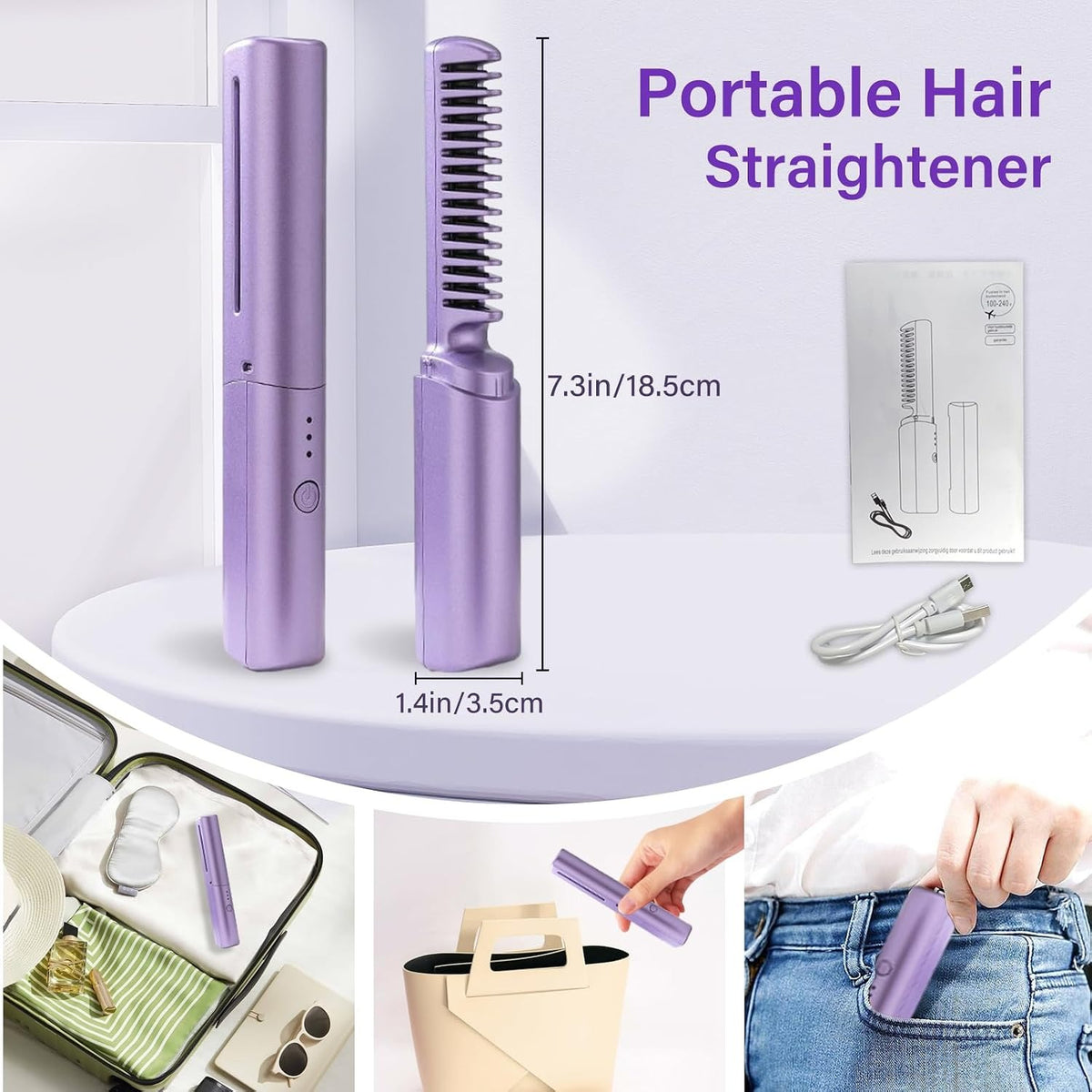 Portable Hair Straightener Comb