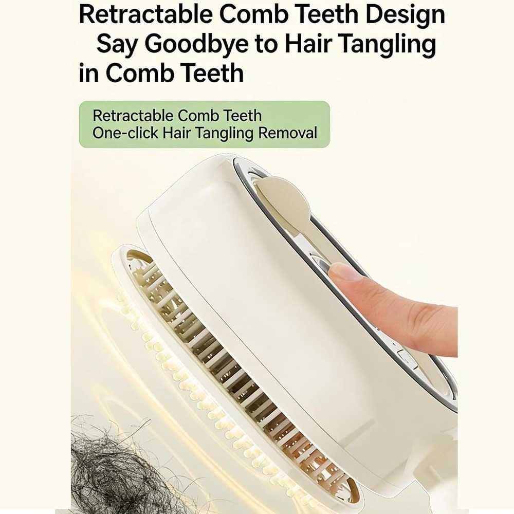 Electric Air Cushion Detangling Comb – Nano Mist Hydrating Hair Brush